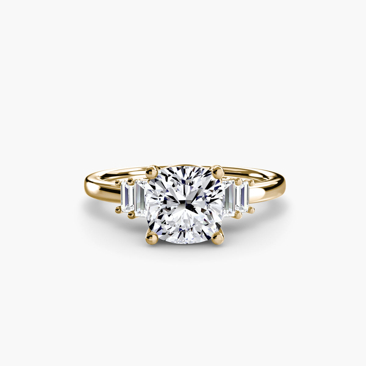 Baguette Accent Solitaire Engagement Ring – The Corinne