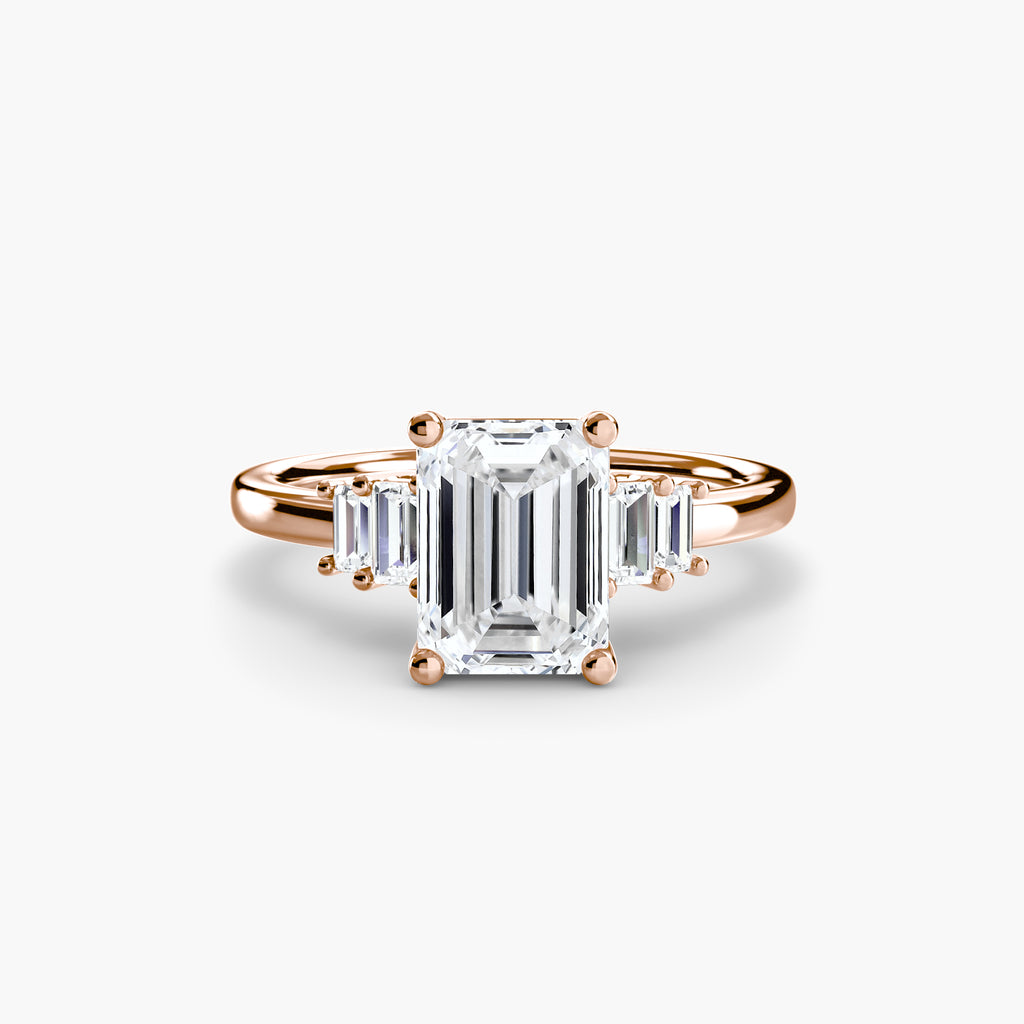 Baguette Accent Solitaire Engagement Ring – The Corinne