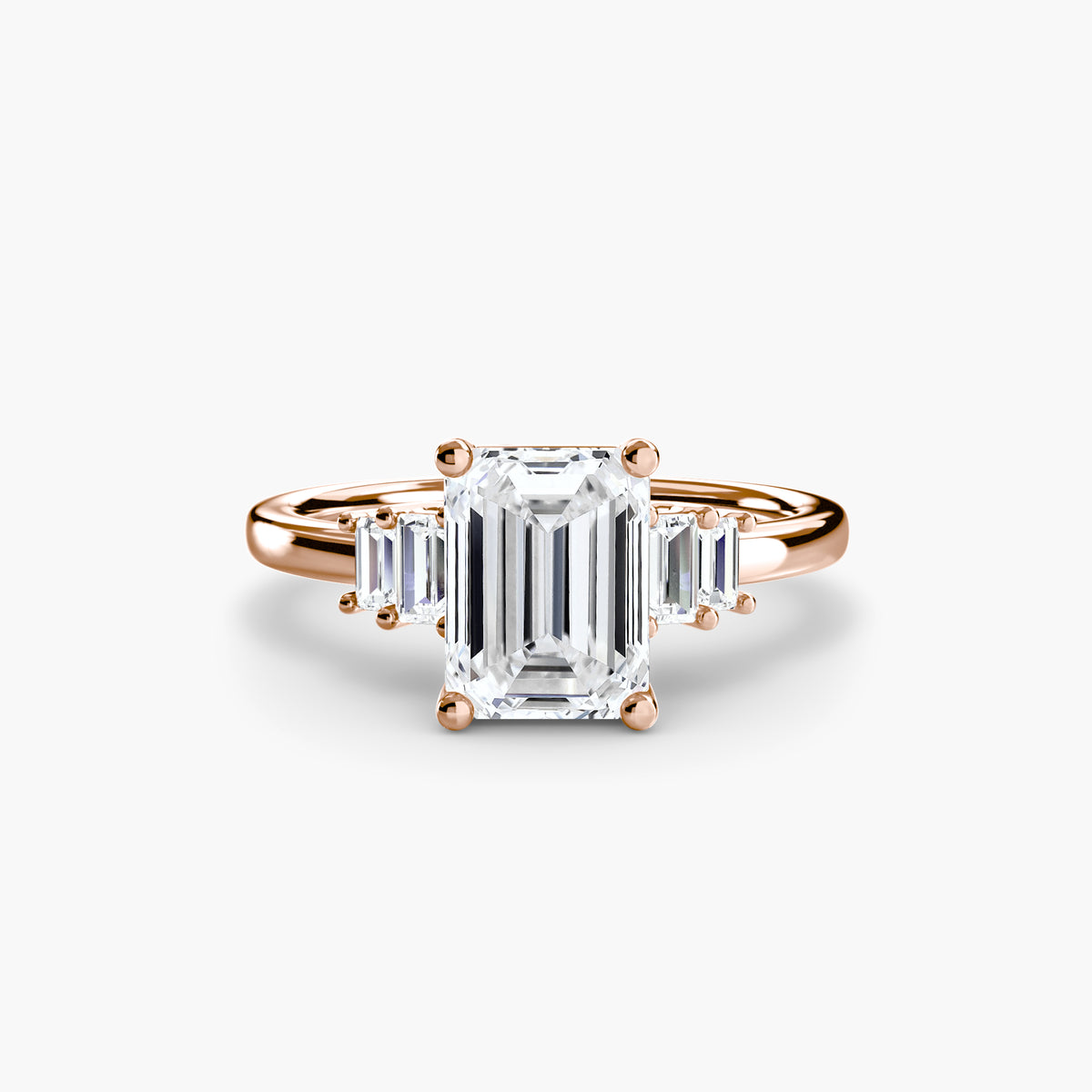 Baguette Accent Solitaire Engagement Ring – The Corinne