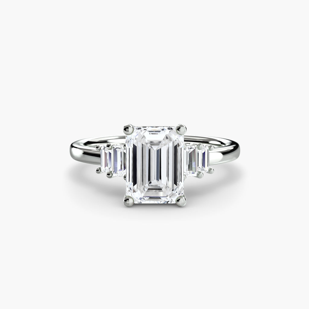 Baguette Accent Solitaire Engagement Ring – The Corinne