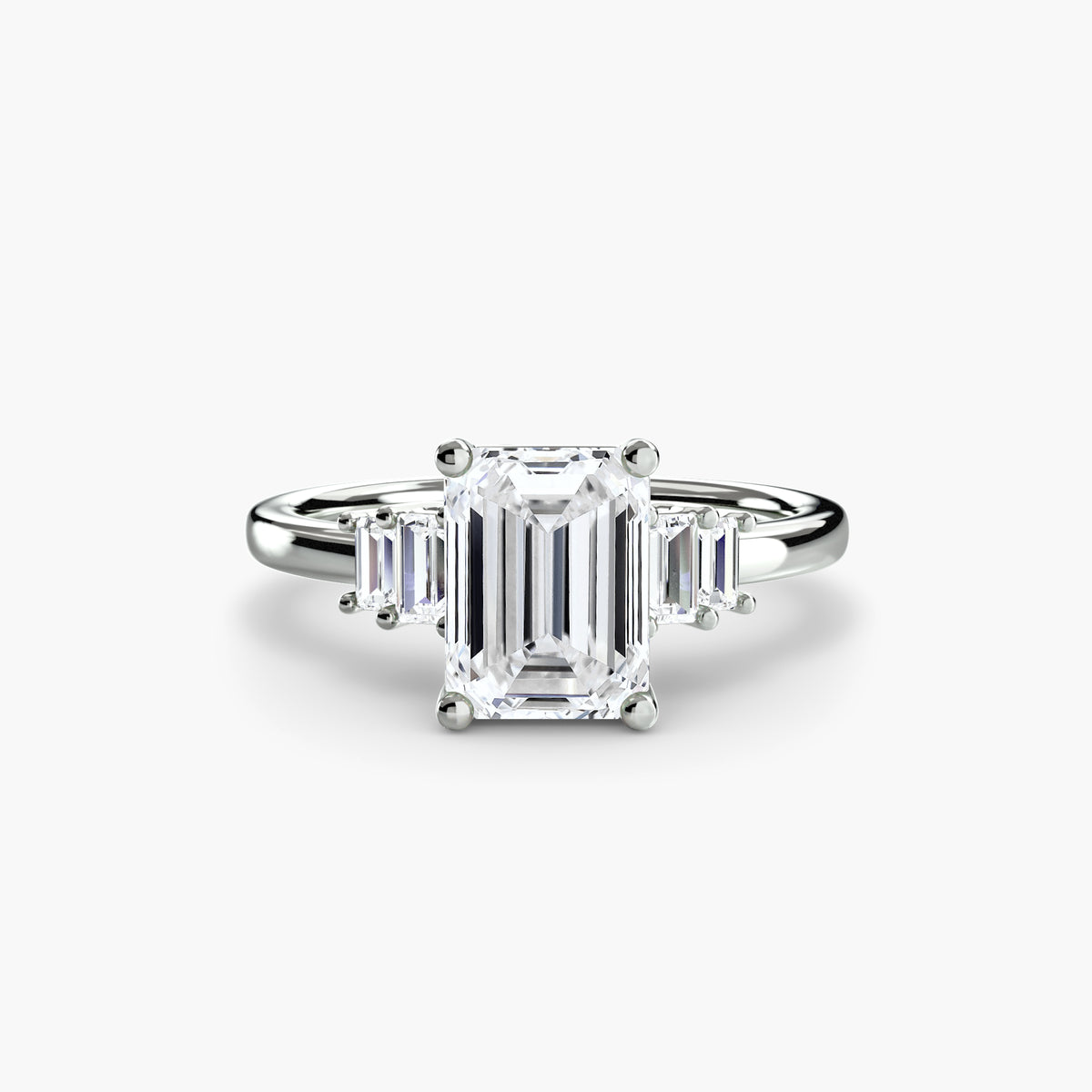 Baguette Accent Solitaire Engagement Ring – The Corinne
