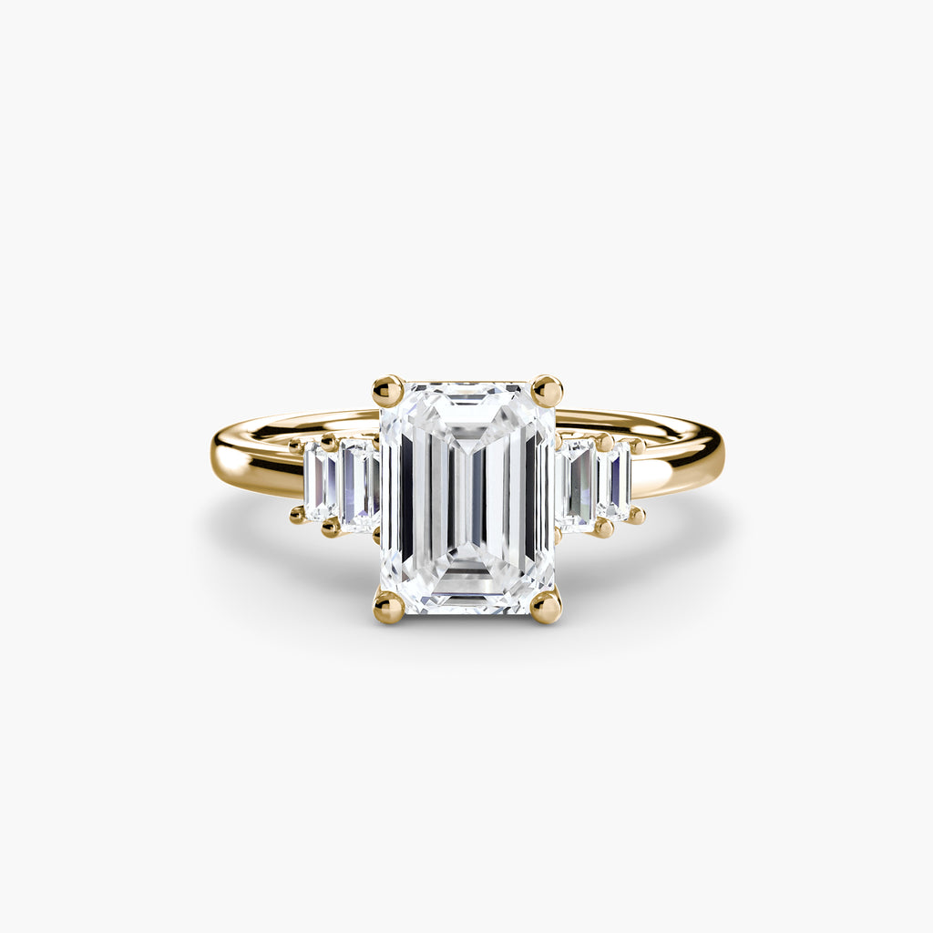 Baguette Accent Solitaire Engagement Ring – The Corinne
