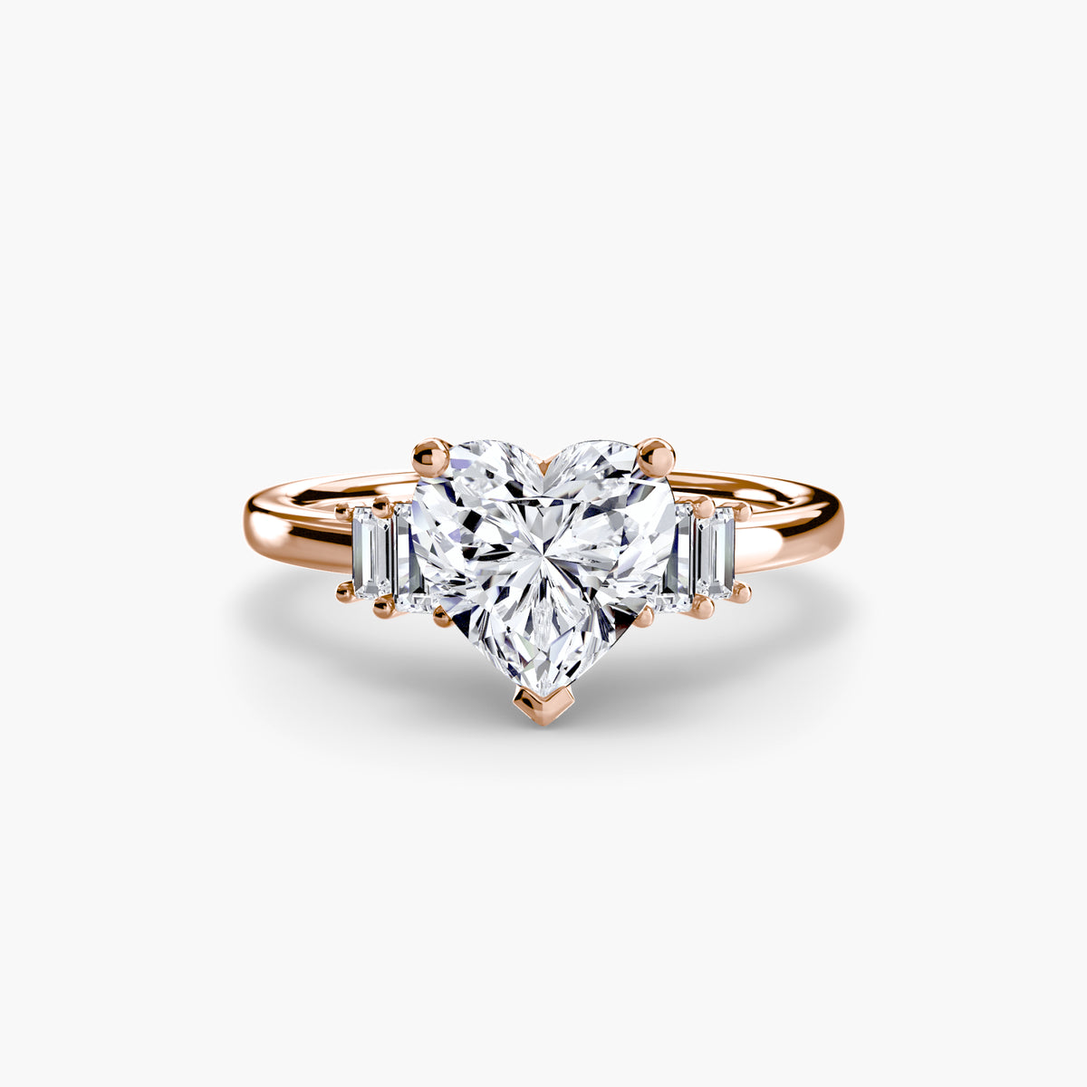 Baguette Accent Solitaire Engagement Ring – The Corinne