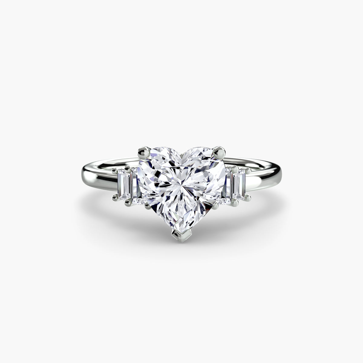 Baguette Accent Solitaire Engagement Ring – The Corinne