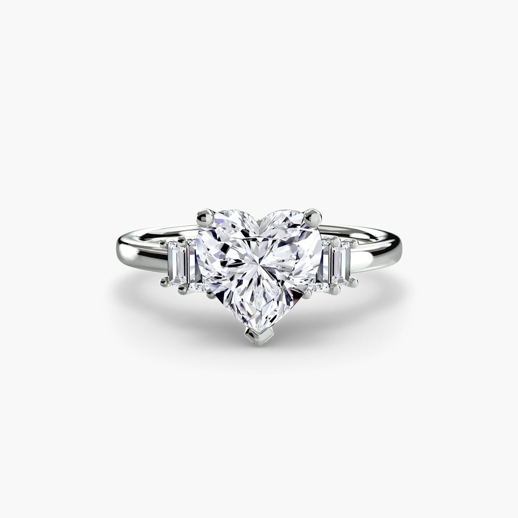 Baguette Accent Solitaire Engagement Ring – The Corinne