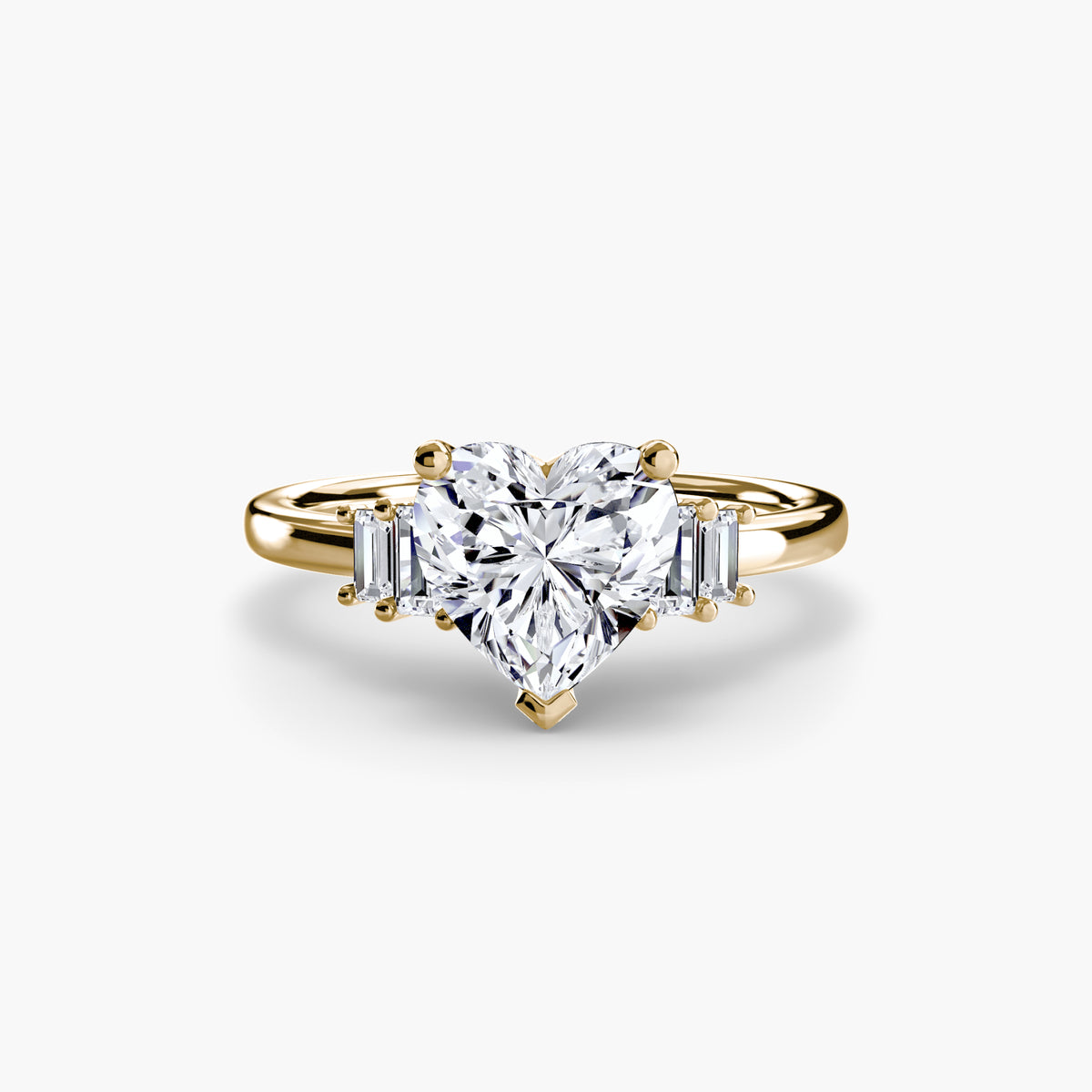 Baguette Accent Solitaire Engagement Ring – The Corinne