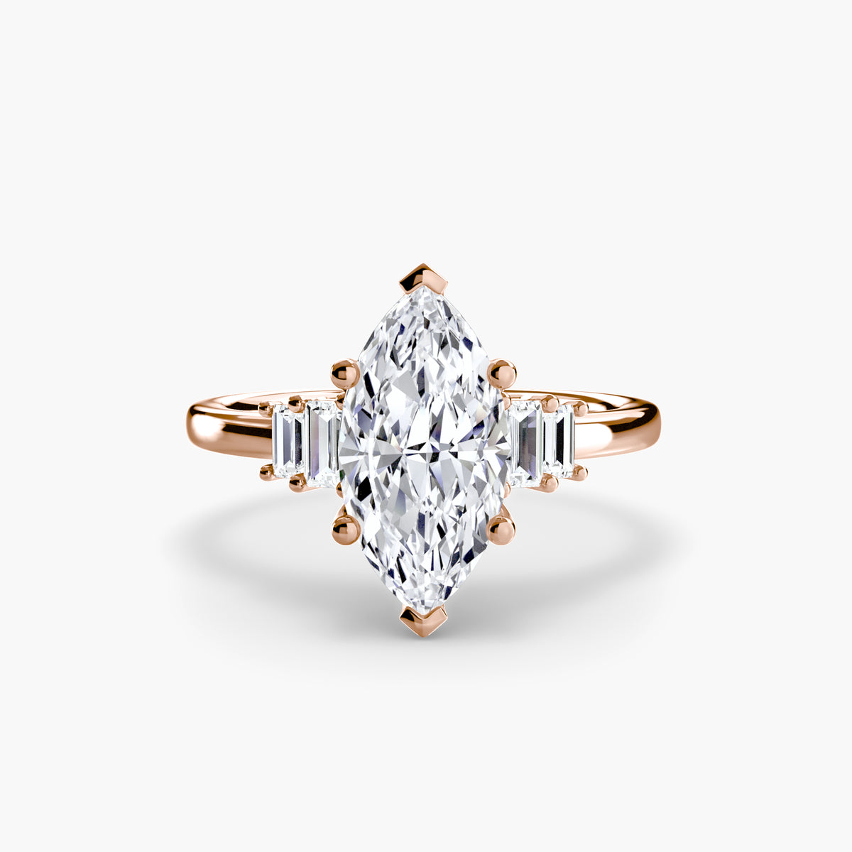 Baguette Accent Solitaire Engagement Ring – The Corinne