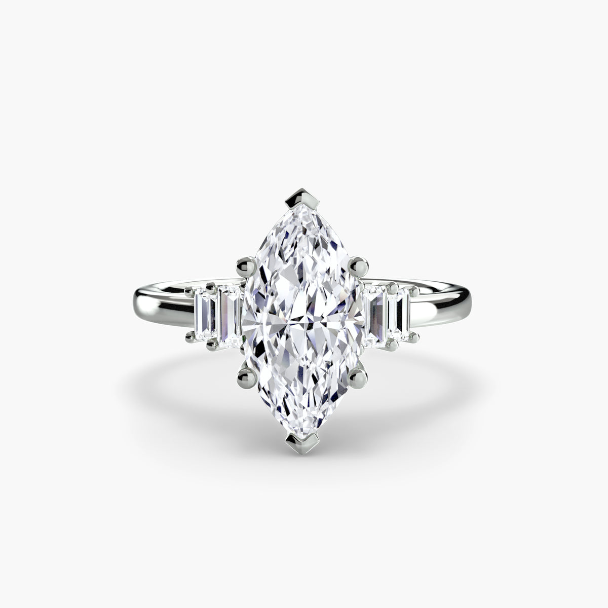 Baguette Accent Solitaire Engagement Ring – The Corinne
