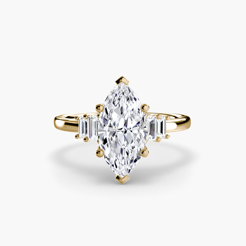 Baguette Accent Solitaire Engagement Ring – The Corinne