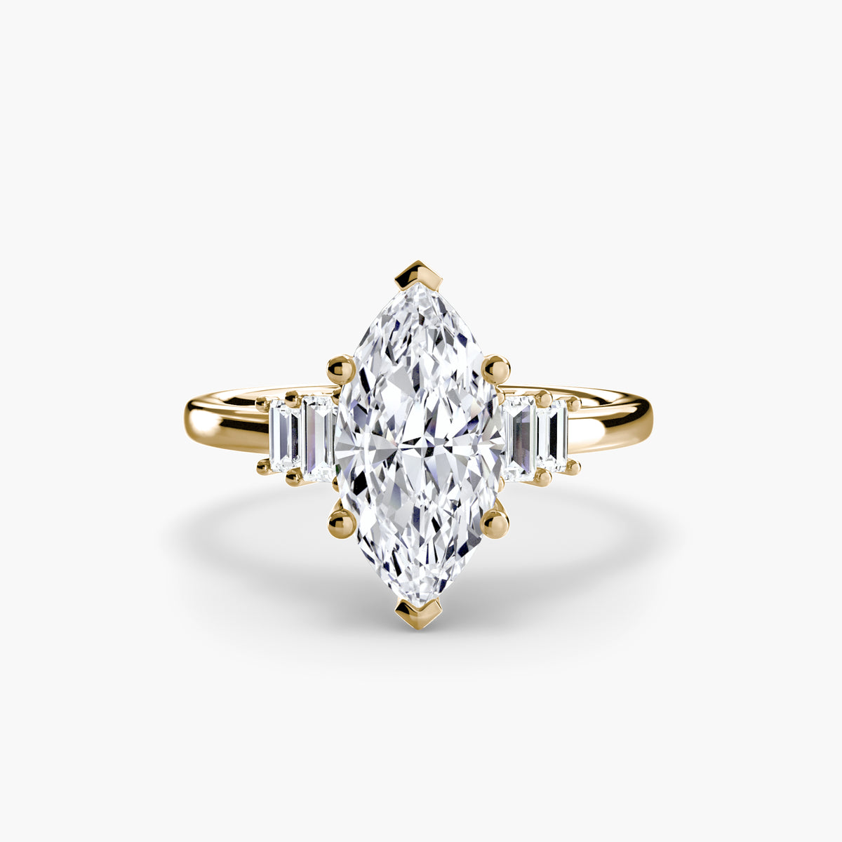 Baguette Accent Solitaire Engagement Ring – The Corinne