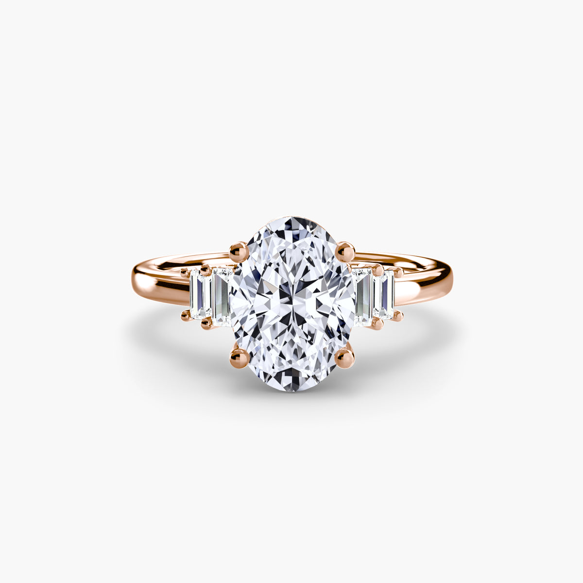 Baguette Accent Solitaire Engagement Ring – The Corinne