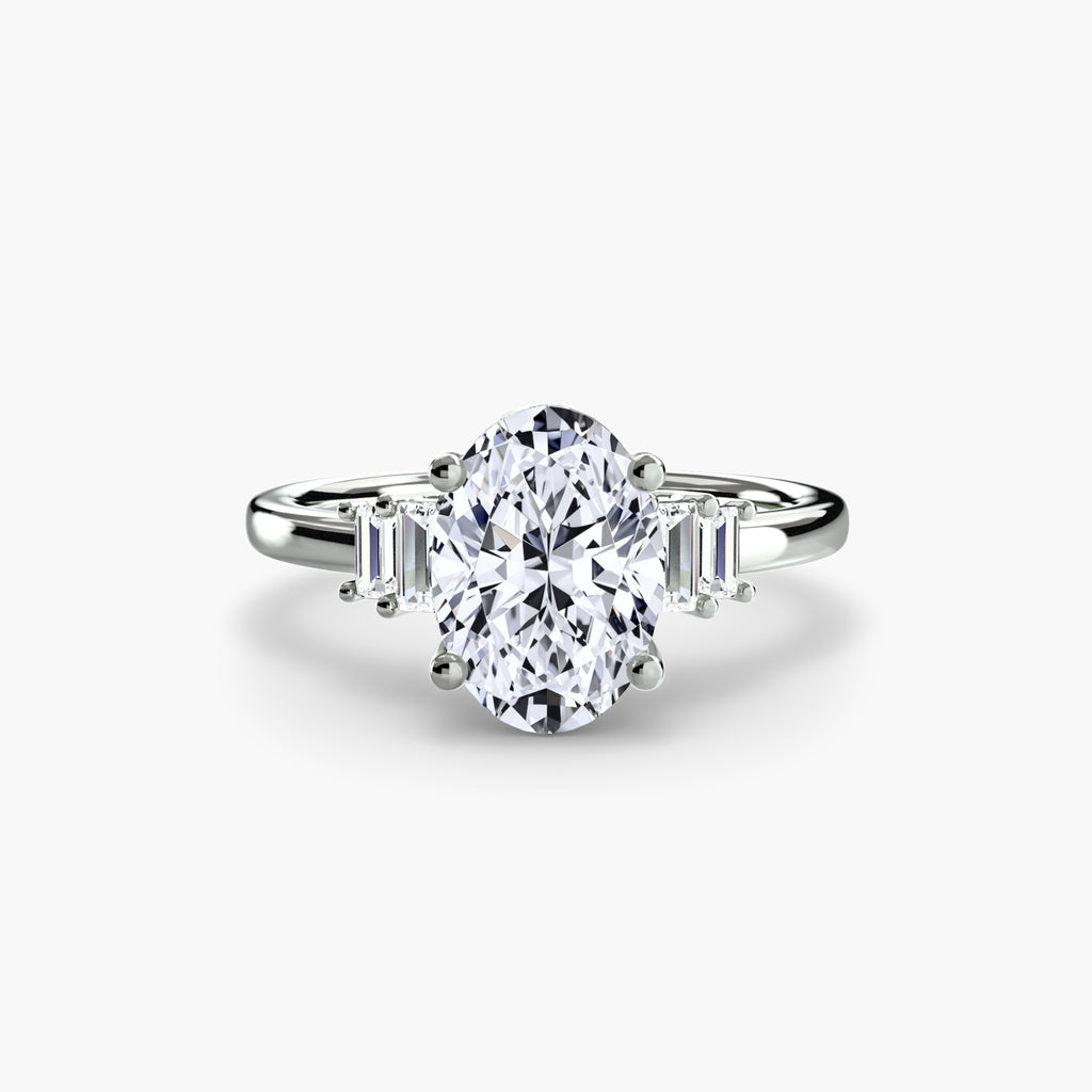 Baguette Accent Solitaire Engagement Ring – The Corinne