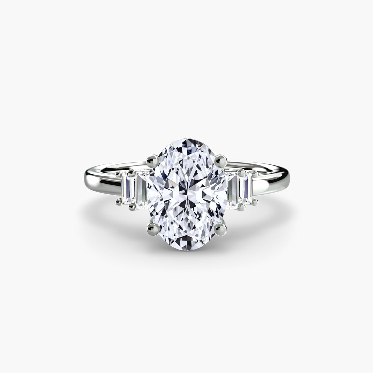 Baguette Accent Solitaire Engagement Ring – The Corinne