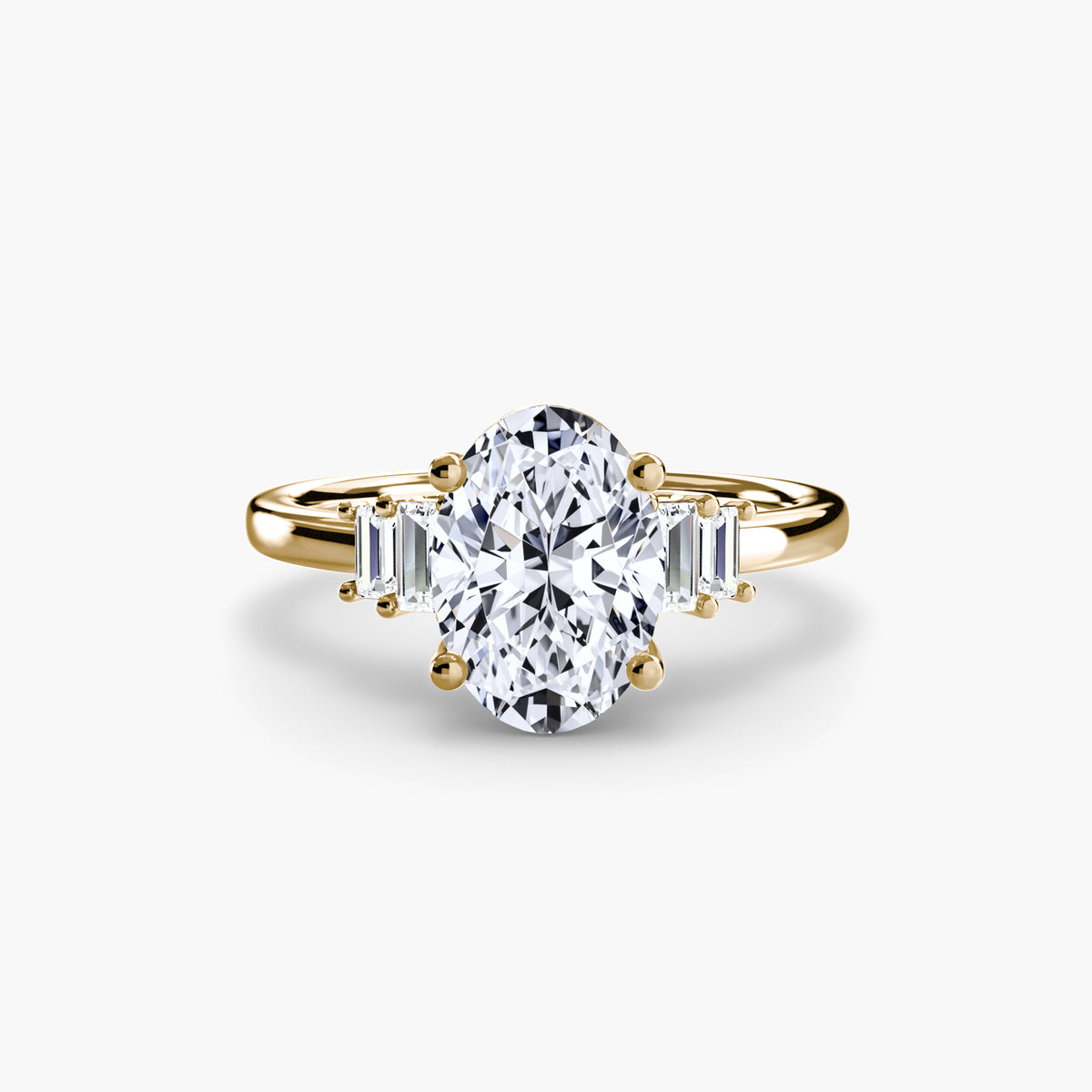 Baguette Accent Solitaire Engagement Ring – The Corinne