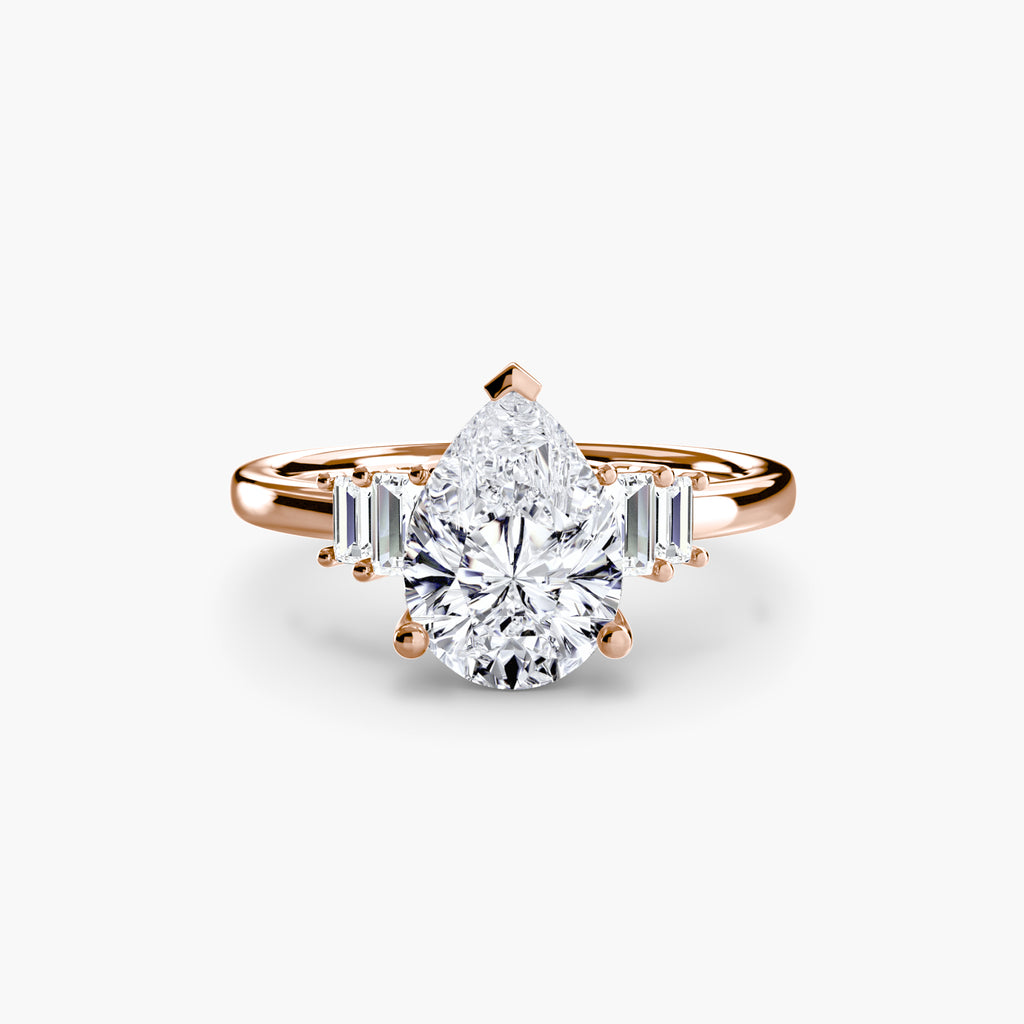 Baguette Accent Solitaire Engagement Ring – The Corinne