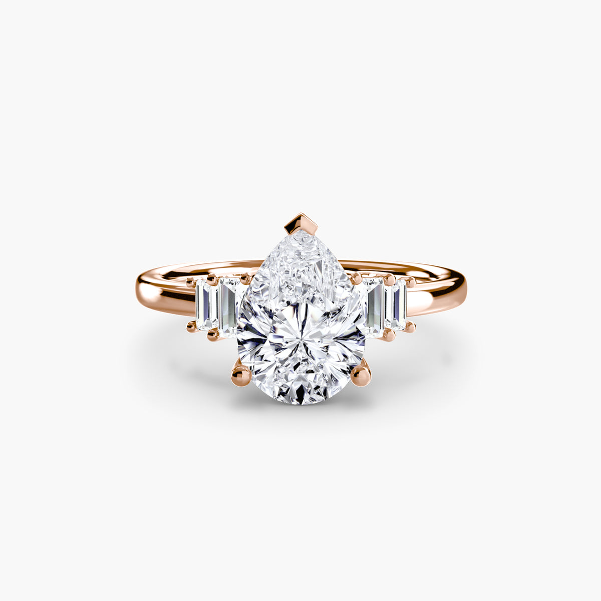 Baguette Accent Solitaire Engagement Ring – The Corinne