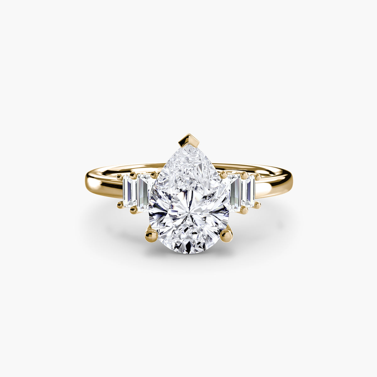 Baguette Accent Solitaire Engagement Ring – The Corinne