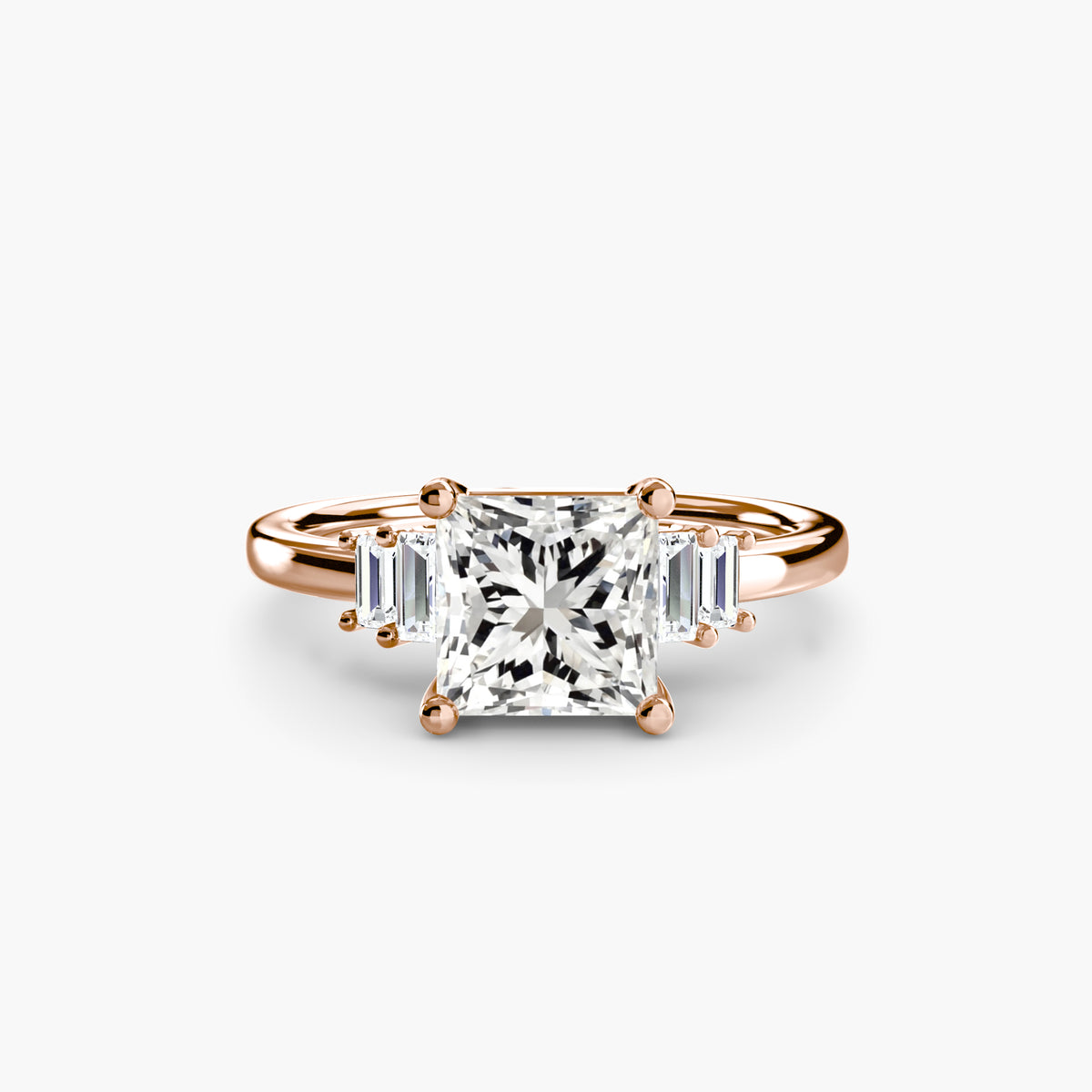 Baguette Accent Solitaire Engagement Ring – The Corinne