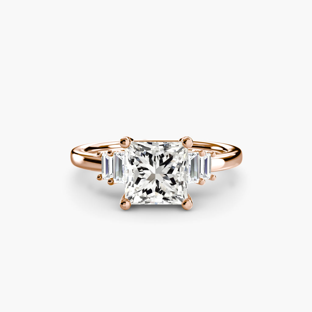 Baguette Accent Solitaire Engagement Ring – The Corinne