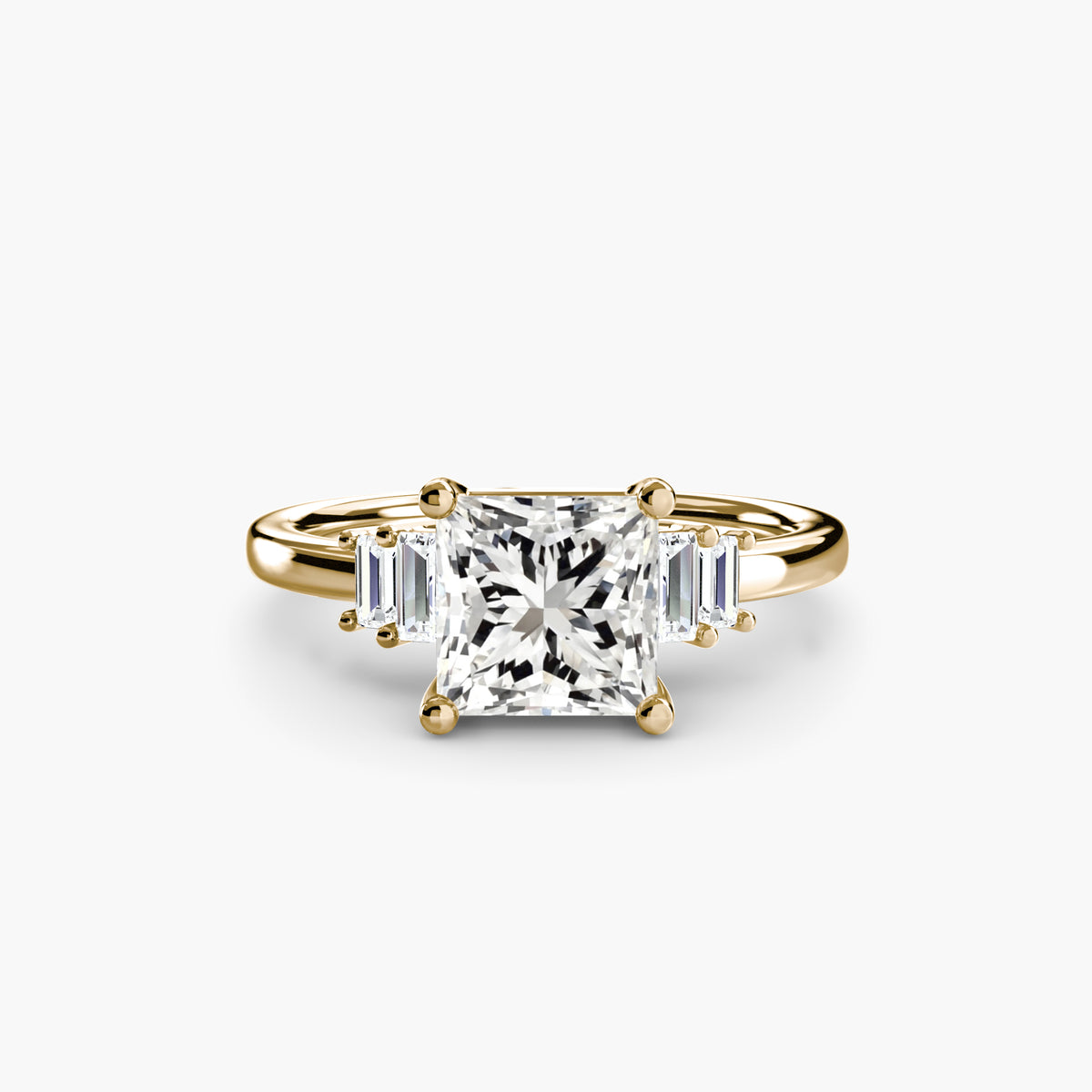 Baguette Accent Solitaire Engagement Ring – The Corinne