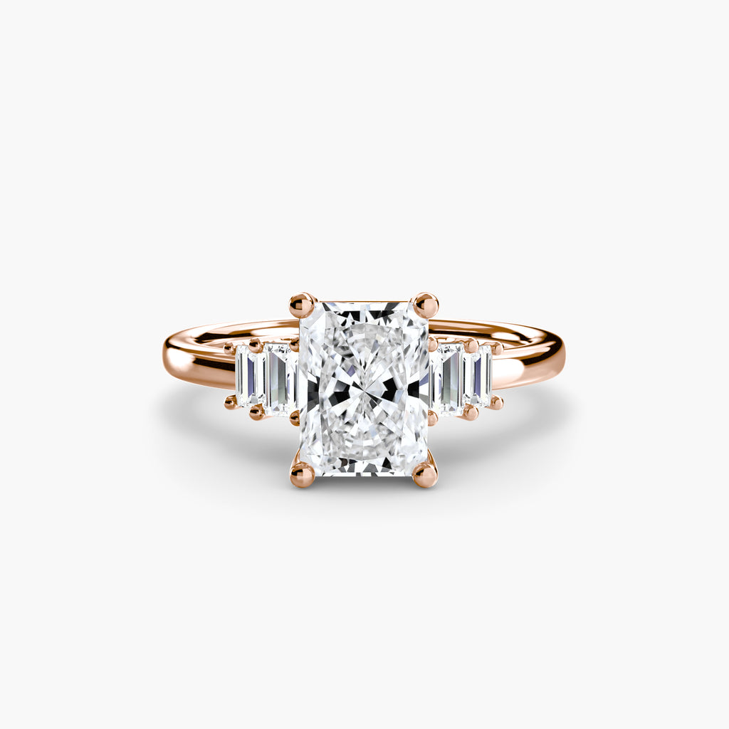 Baguette Accent Solitaire Engagement Ring – The Corinne