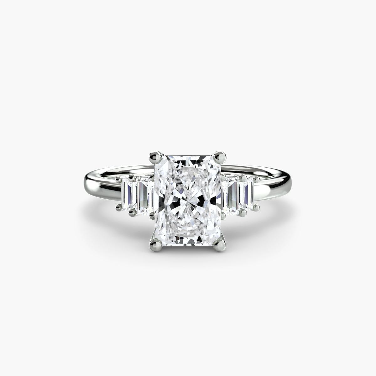 Baguette Accent Solitaire Engagement Ring – The Corinne