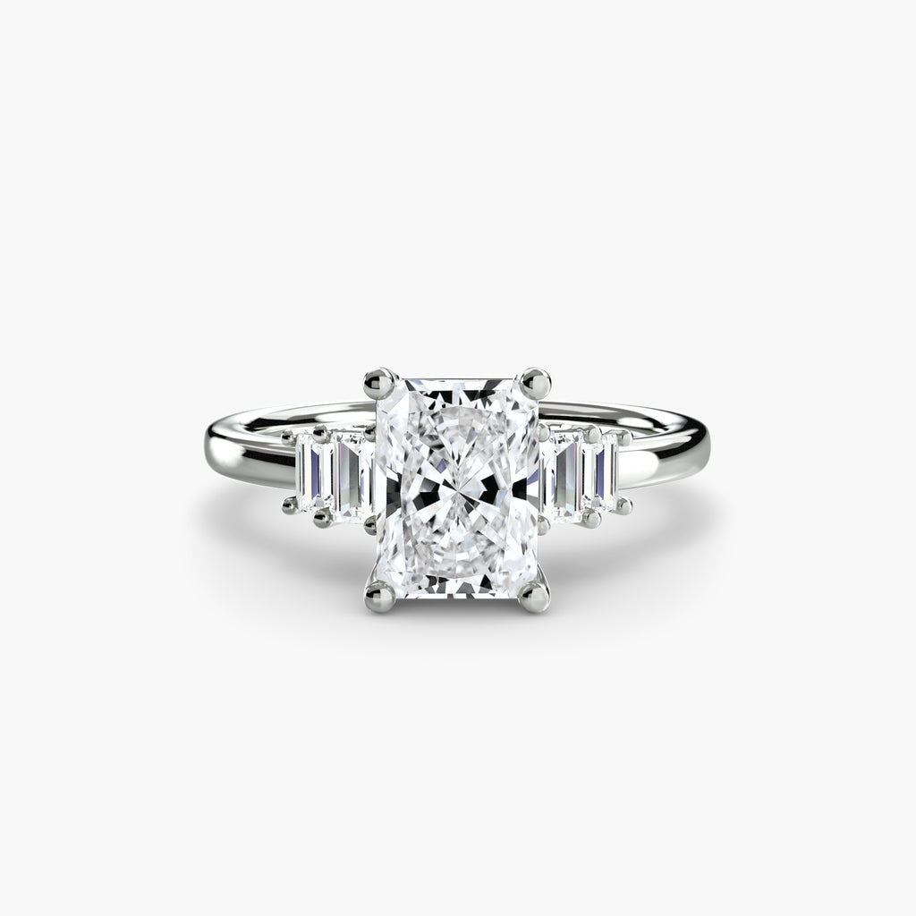 Baguette Accent Solitaire Engagement Ring – The Corinne