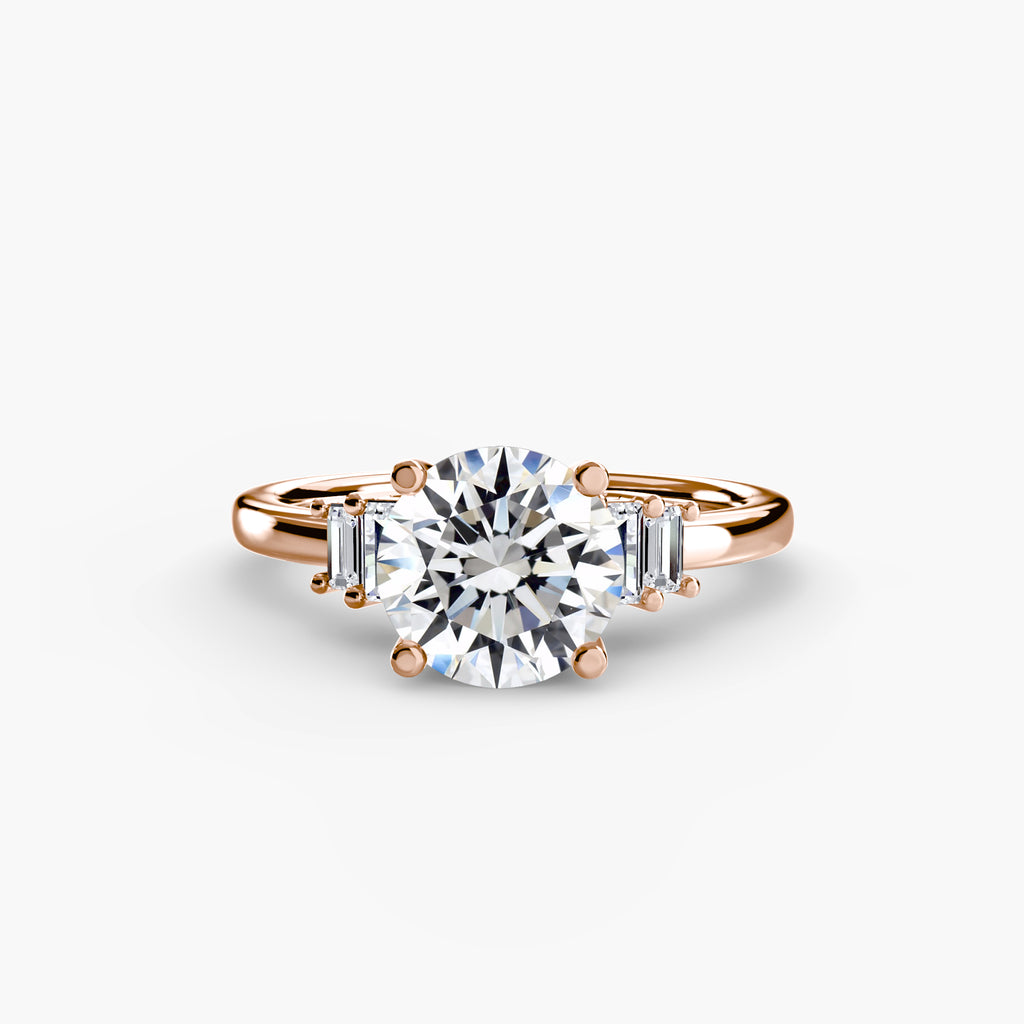 Baguette Accent Solitaire Engagement Ring – The Corinne