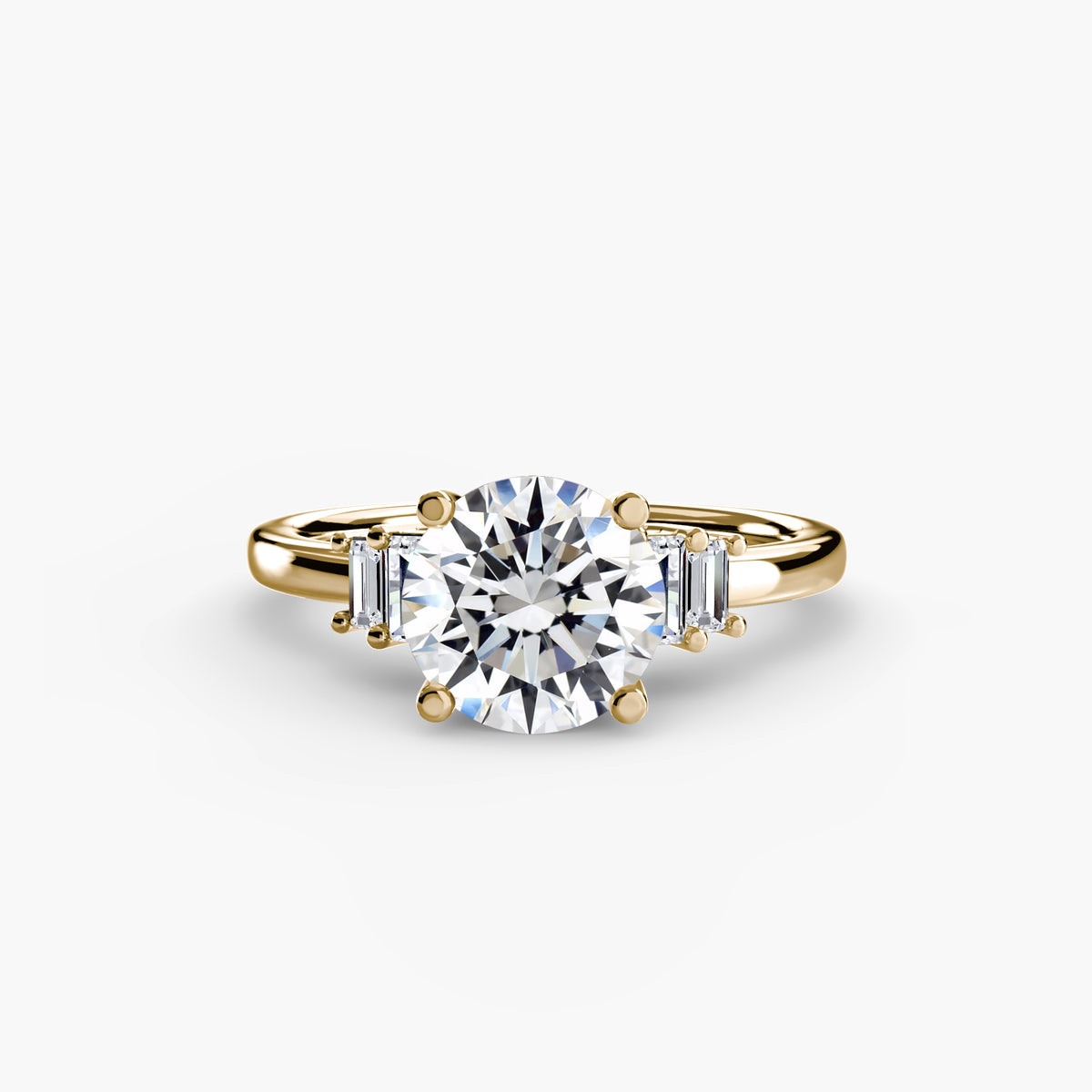 Baguette Accent Solitaire Engagement Ring – The Corinne