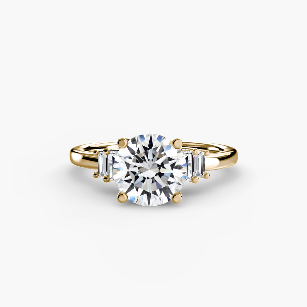 Baguette Accent Solitaire Engagement Ring – The Corinne