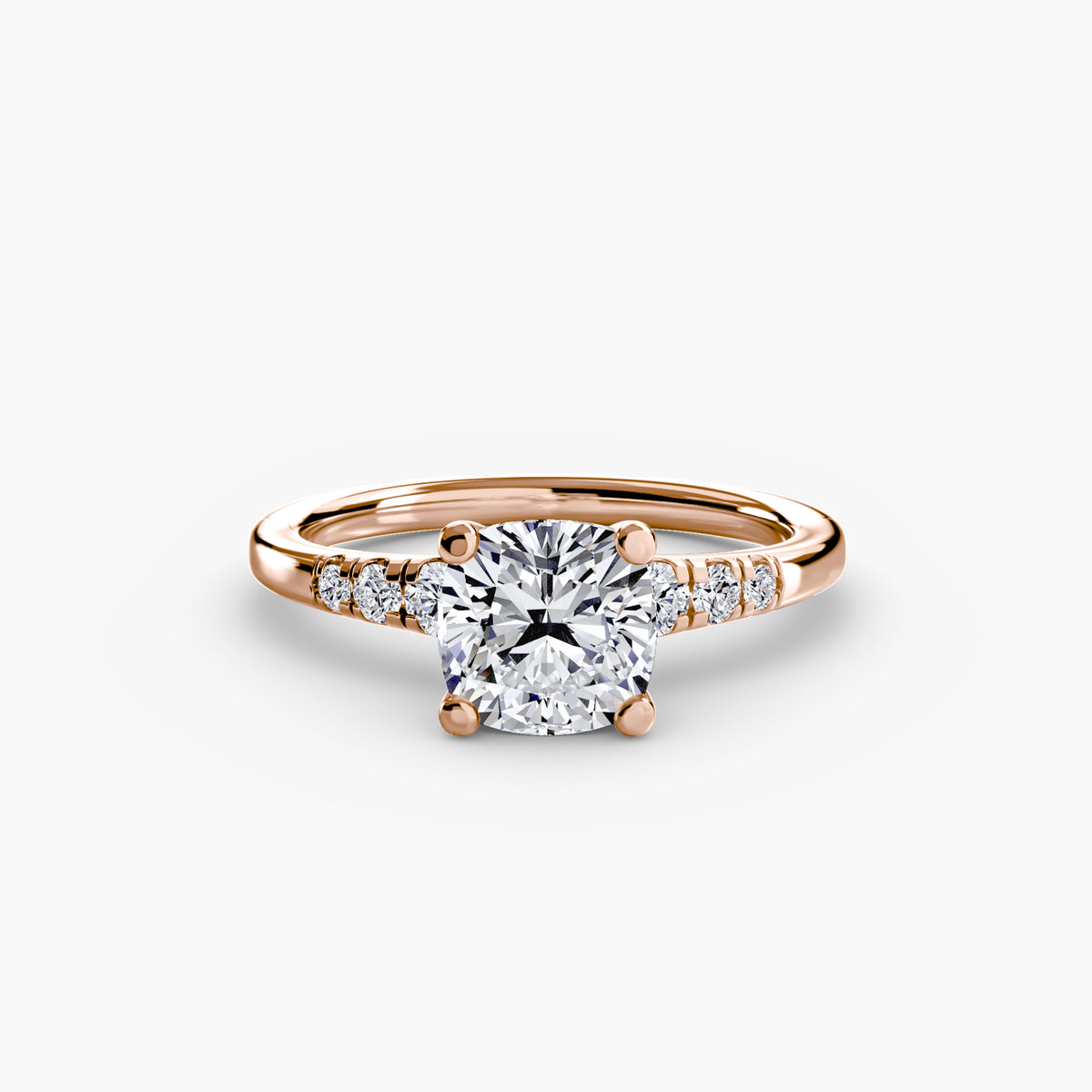 Pavé Solitaire Engagement Ring – The Camille