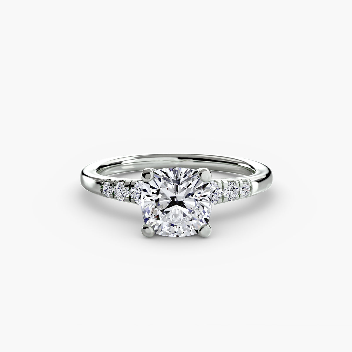 Pavé Solitaire Engagement Ring – The Camille