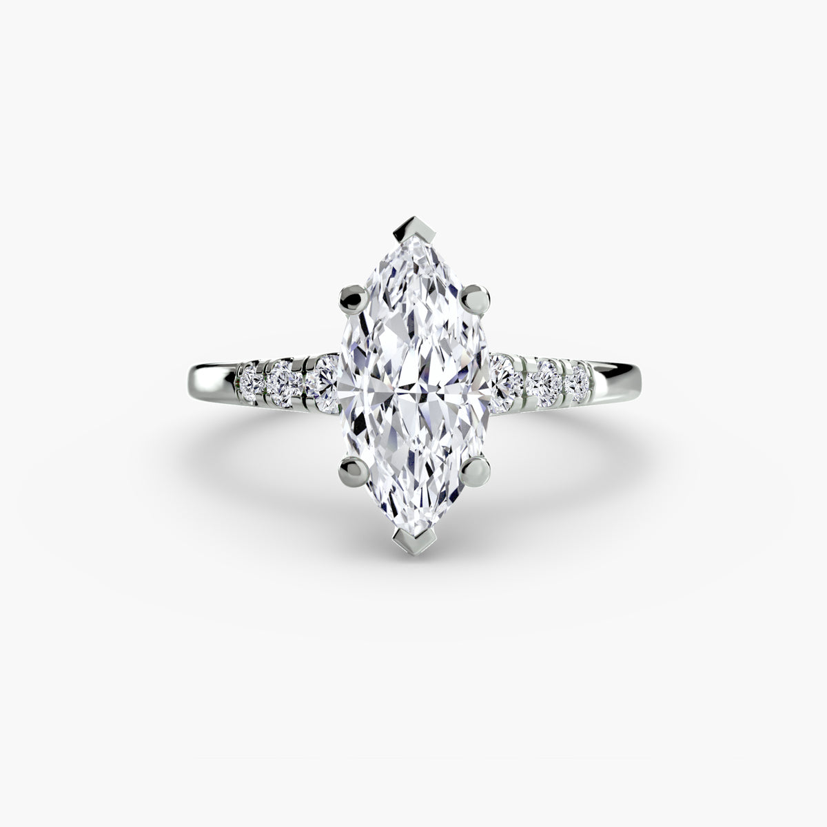 Pavé Solitaire Engagement Ring – The Camille