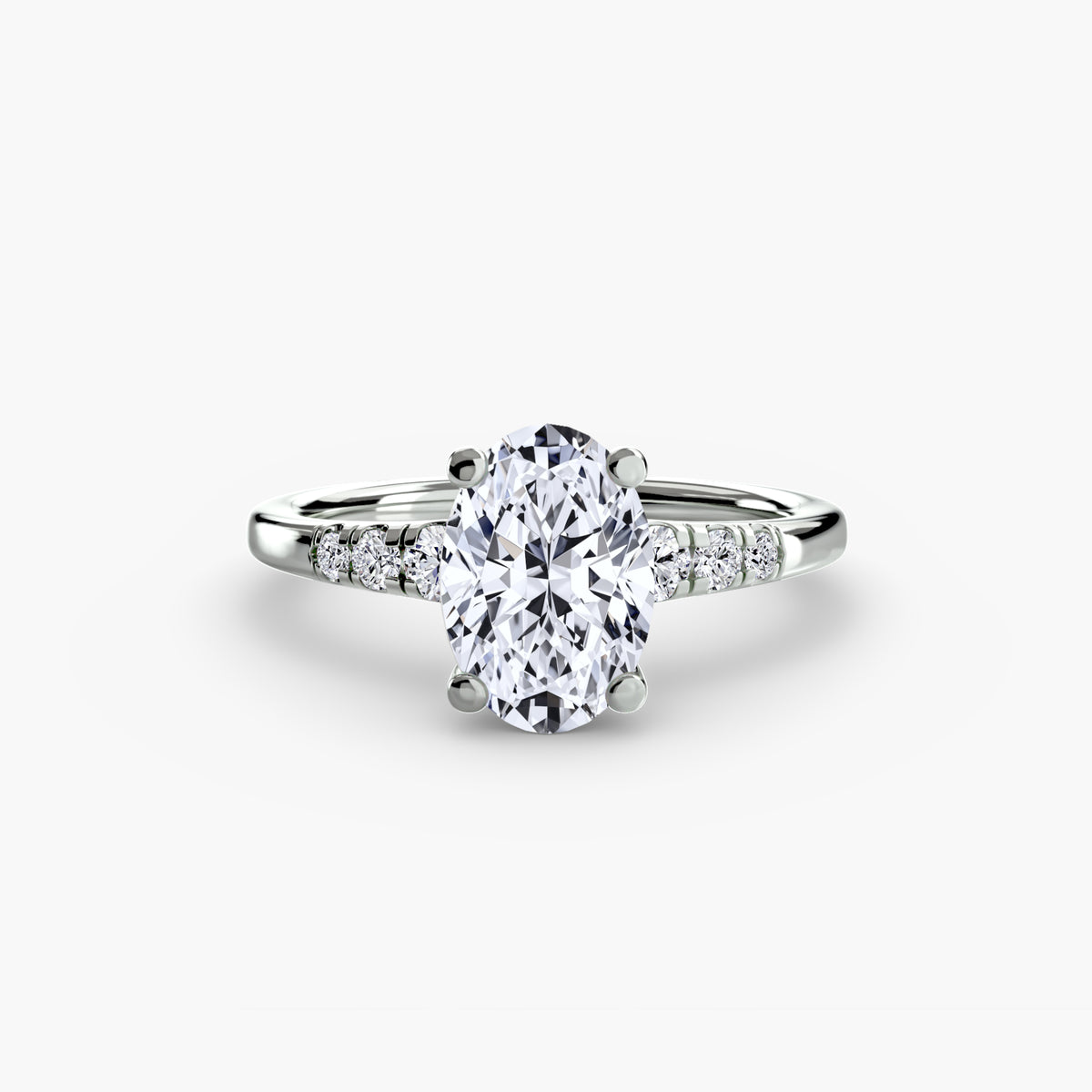 Pavé Solitaire Engagement Ring – The Camille