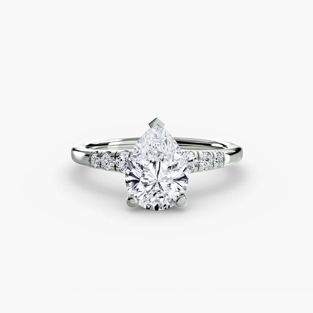 Pavé Solitaire Engagement Ring – The Camille