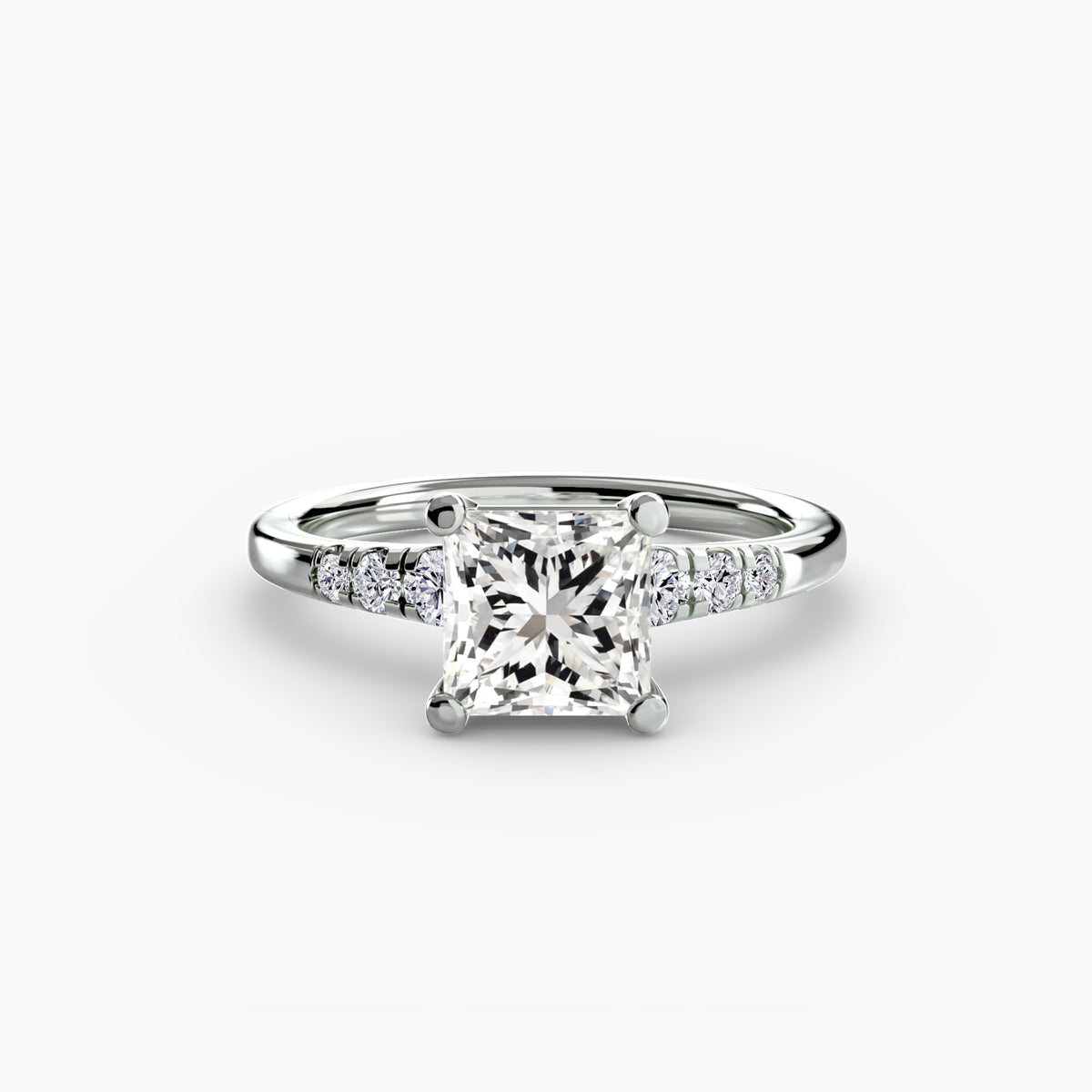 Pavé Solitaire Engagement Ring – The Camille