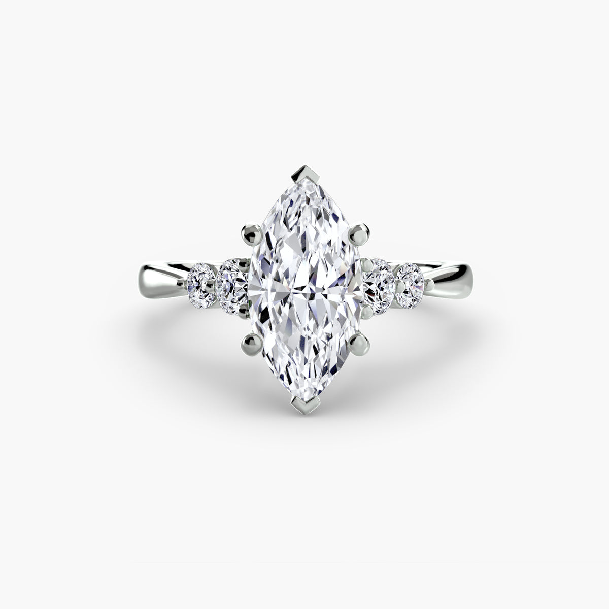 Graduated Side-Stone Solitaire Engagement Ring – The Sabine