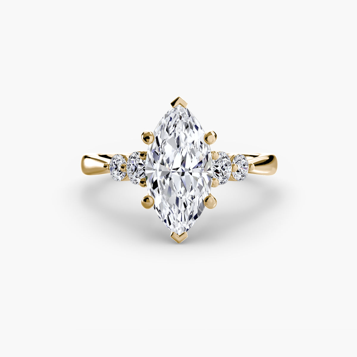 Graduated Side-Stone Solitaire Engagement Ring – The Sabine