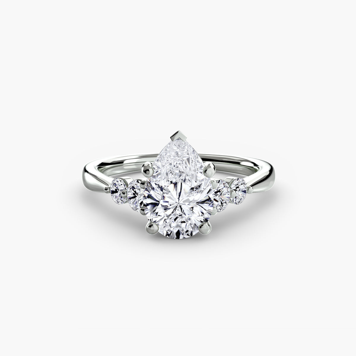 Graduated Side-Stone Solitaire Engagement Ring – The Sabine
