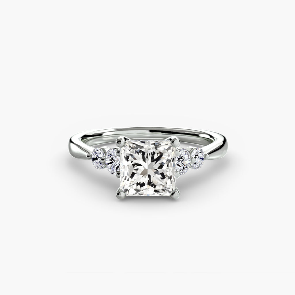 Graduated Side-Stone Solitaire Engagement Ring – The Sabine
