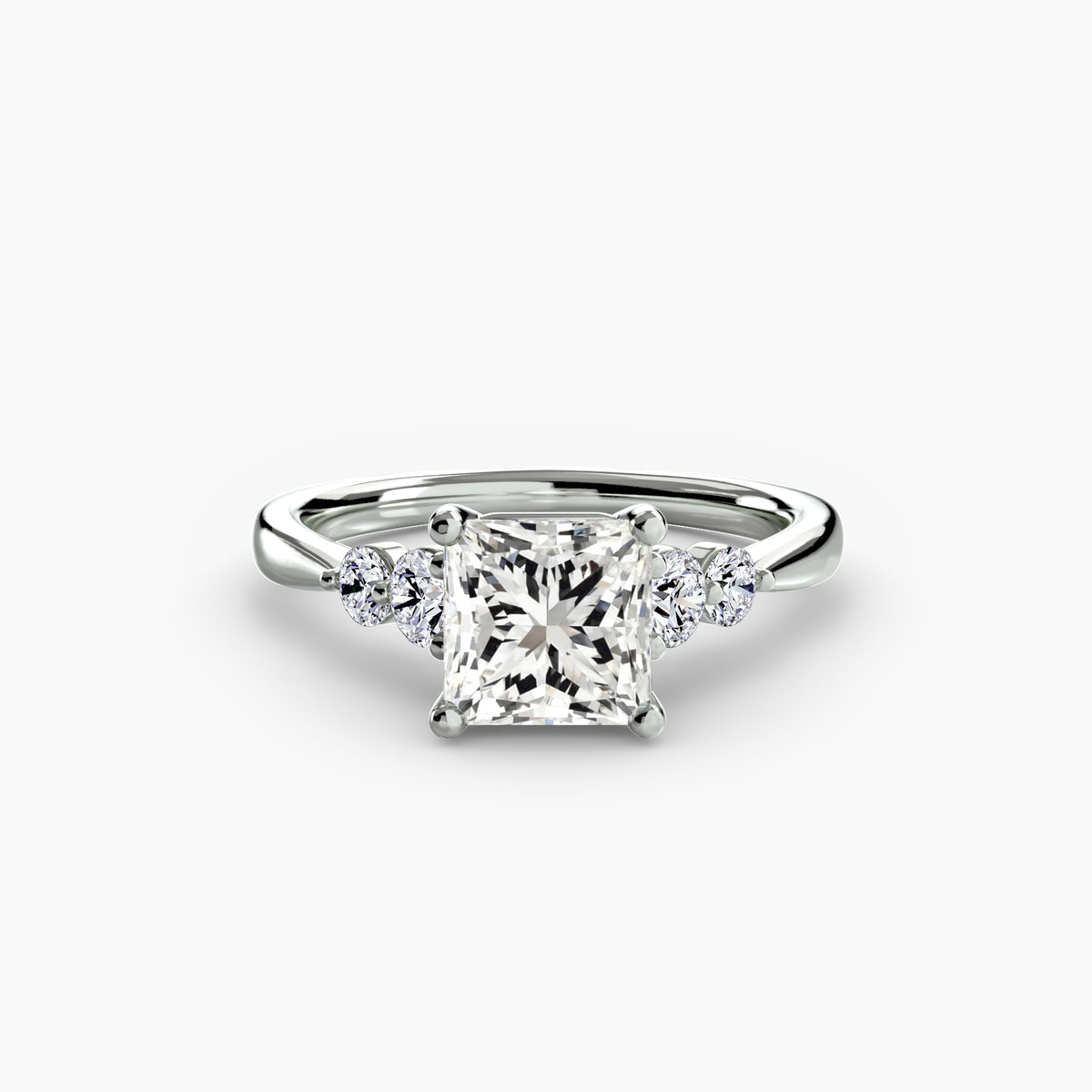 Graduated Side-Stone Solitaire Engagement Ring – The Sabine