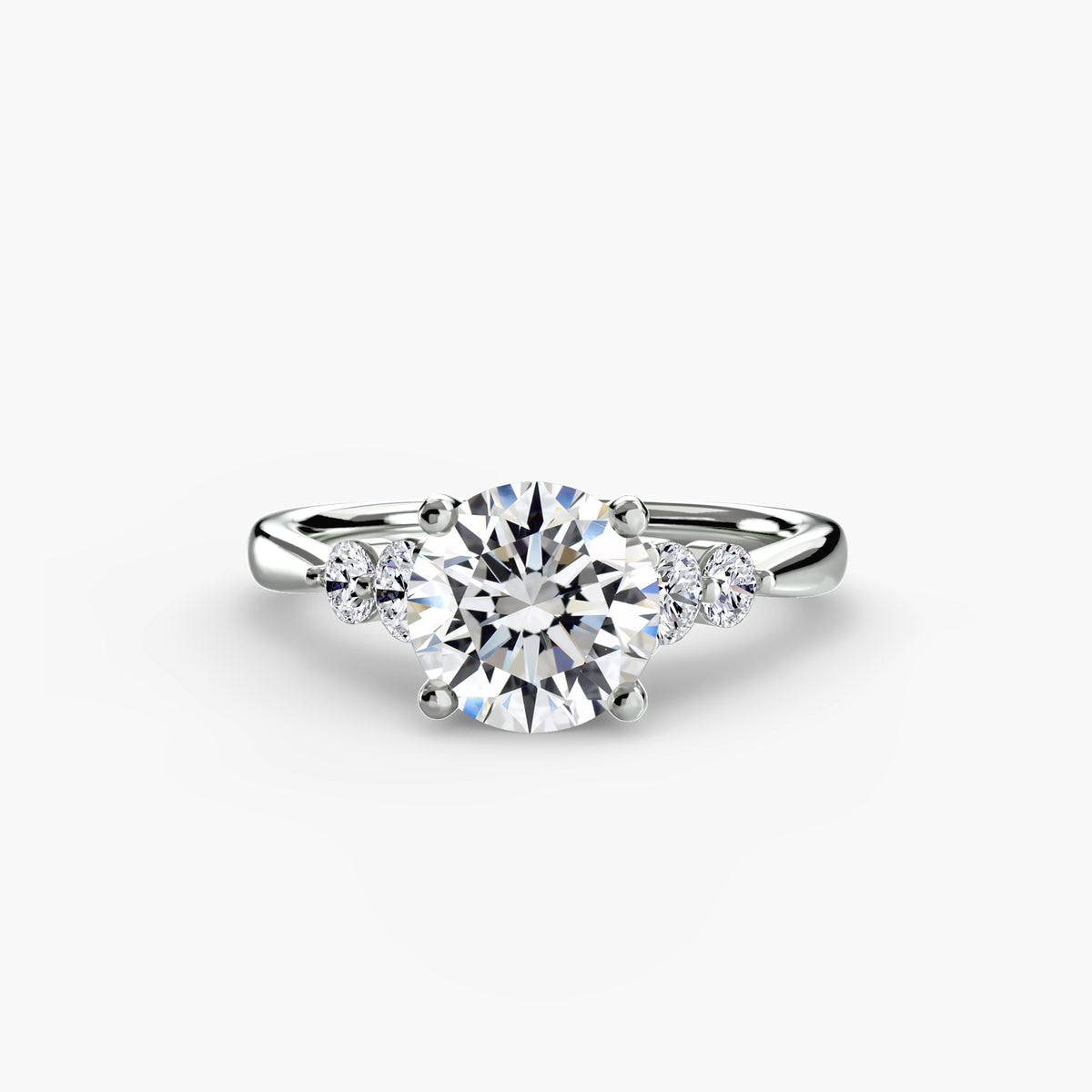Front view of The Sabine graduated side-stone solitaire engagement ring