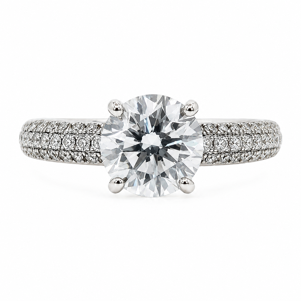 18k White Gold Earth-mine & Lab-Grown Diamond Enagement Ring 1.34ctw