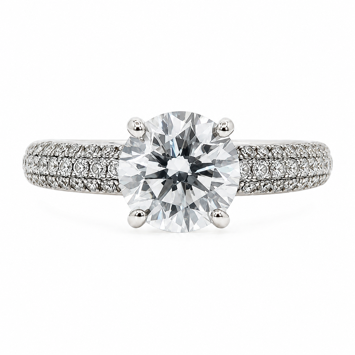 18k White Gold Earth-mine & Lab-Grown Diamond Enagement Ring 1.34ctw