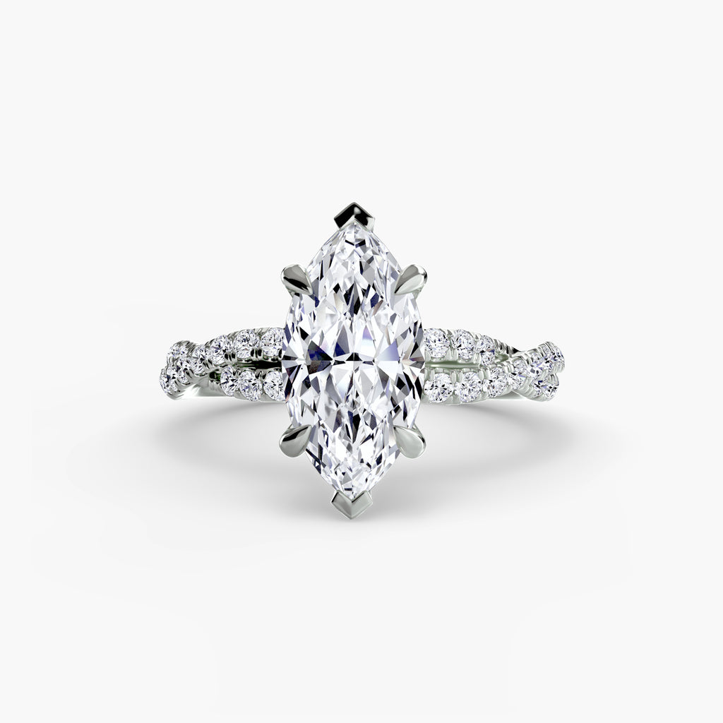Split-Shank Pavé Engagement Ring – The Lucienne
