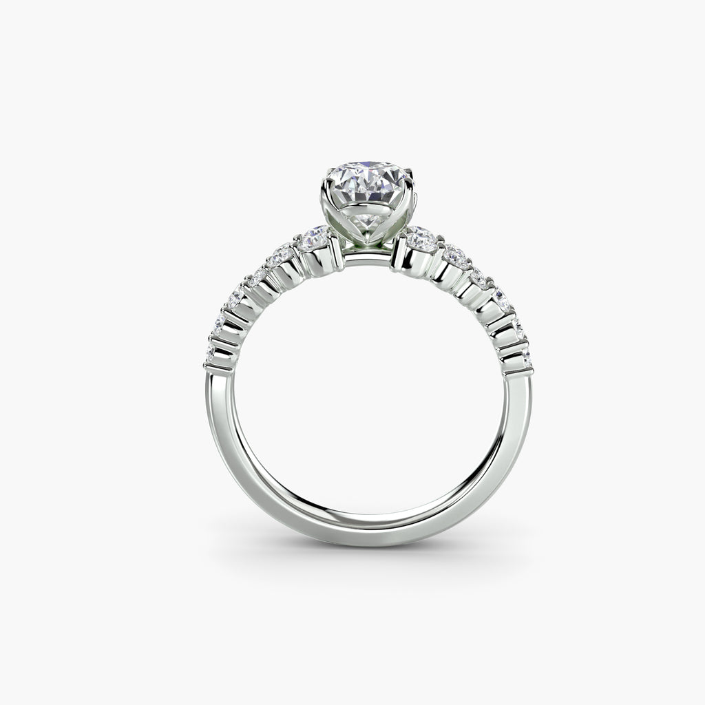 Profile view of celestial diamond accent engagement ring – The Siena